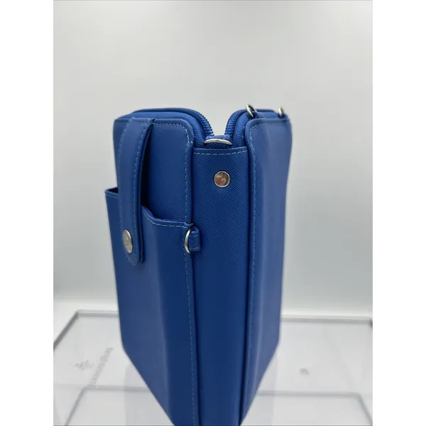 Blue Crossbody Wallet Purse Phone Holder RFID Zipper Credit Card Money NWOT - Image 3