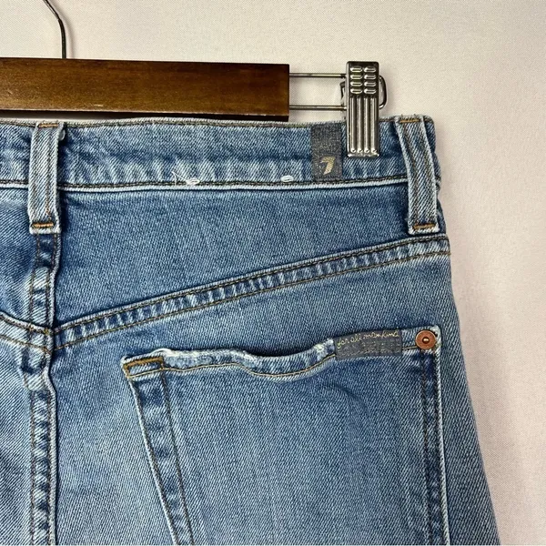 7 For All Mankind High Waist Cropped Straight Jeans 28 - Image 5
