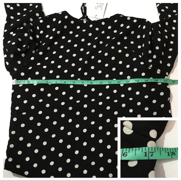 NWT REVOLVE X LIONESS Take the Plunge Polka Dot Top - Black - Medium - Image 4