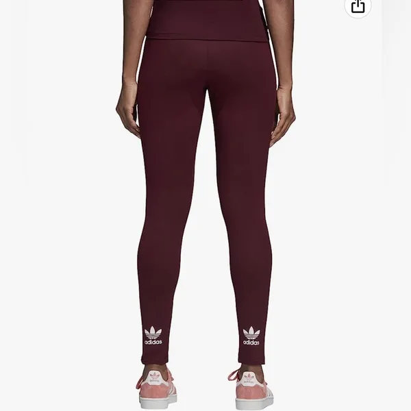 ADIDAS | Burgundy Logo Full Length Leggings Sz XS - Image 2