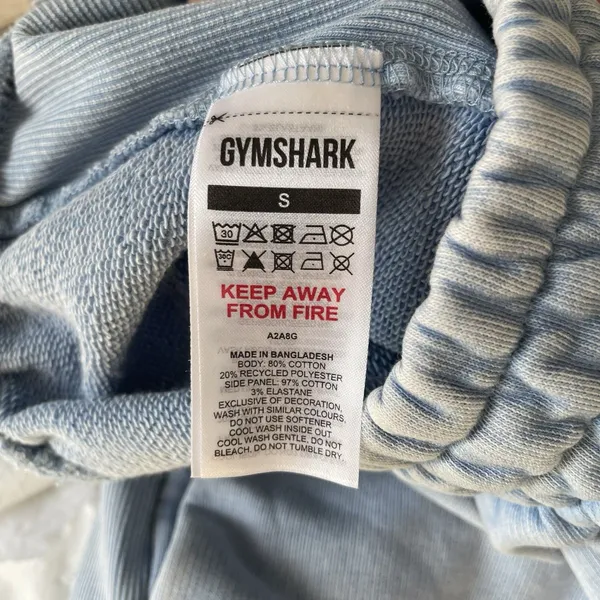 Gymshark Power Washed Athletic Lounge Shorts Ozone Blue Women's Size Small - Image 8