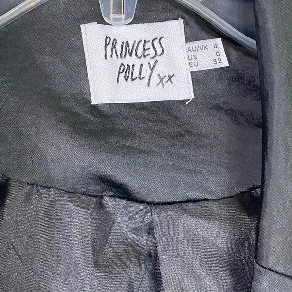 Princess Polly Suzie Black Crepe Satin Double Breasted Blazer Jacket Dress Sz 0 - Image 6