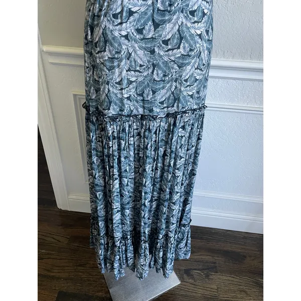 Fresha London Palm Print Maxi Dress Strapless Boho XS - Image 8