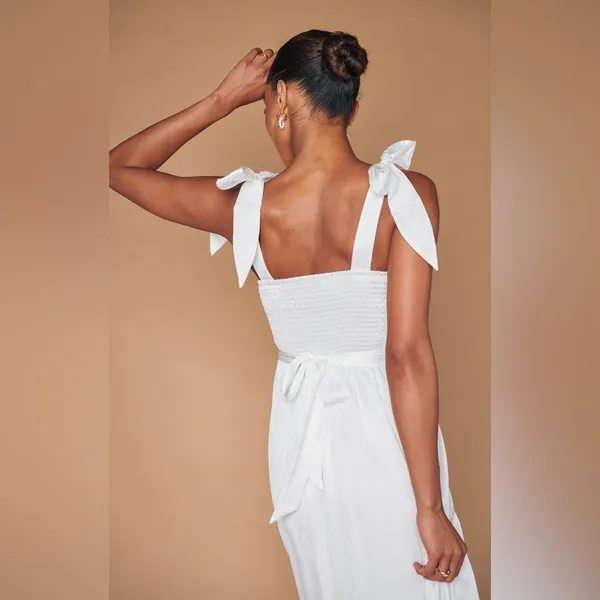 SHOW ME YOUR MUMU Garden Midi Dress In Ivory Luxe Satin - Image 3