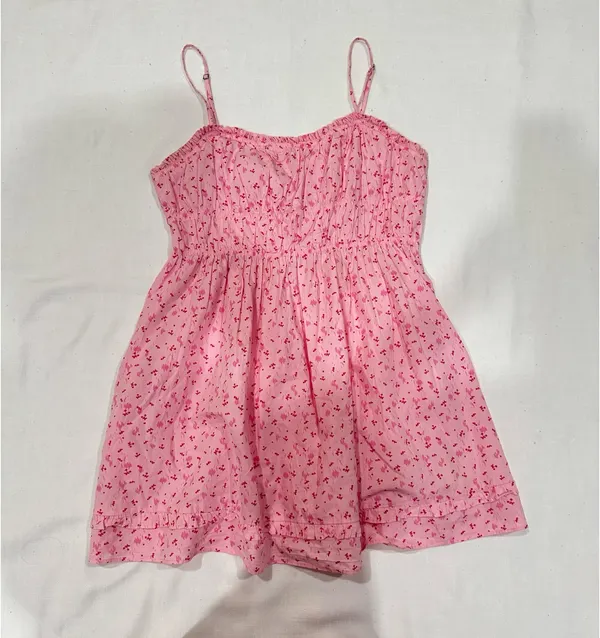 Free People Pink Cherry Gabby Mini Dress Medium - Image 3