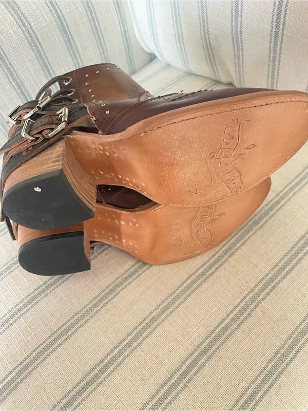 Freebird By Steven Desert Leather Buckle Cutout Studded Ankle Boots Size 8 - Image 6