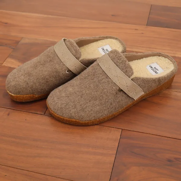 Earth Origins Ali Oatmeal Felted Wool Clogs Faux Fur Lined Mules Womens 8 - Image 2