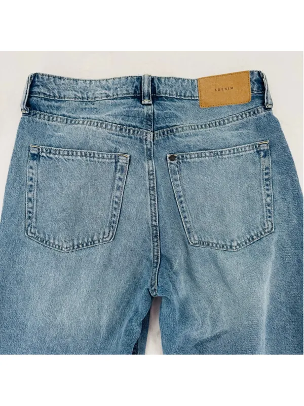 & Denim Jeans Ultra High Waist Wide Leg Faded Vintage Wash H&M Size 6 - Image 4