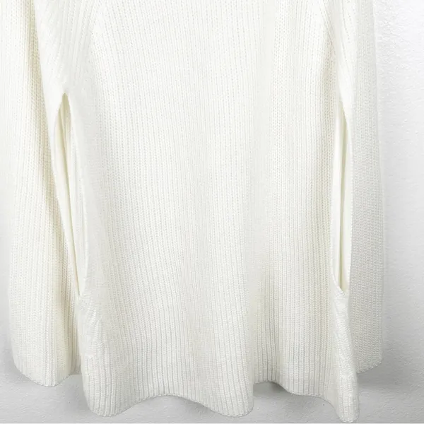 LANE BRYANT White Oversized Arm Openings Knit Poncho Sweater Size 28 Neutral - Image 6