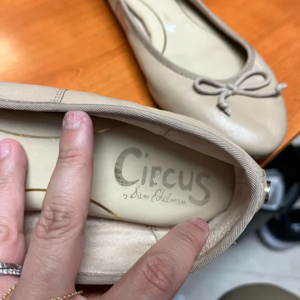 Sam‎ Edelman Circus Taupe Beige Leather Ballet Flats – Size 6.5 - Image 10