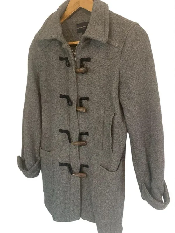 Banana Republic Wool Coat Ladies Sz Small Grey 2010 - Image 4