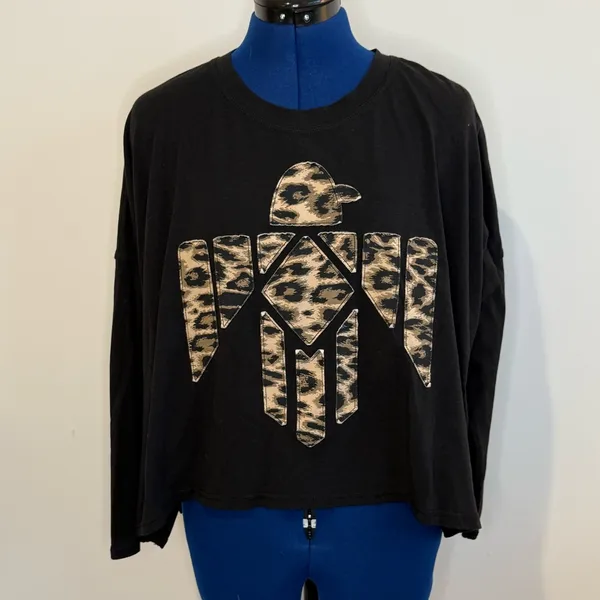 Ariat Black Top with Leopard Print Design - Image 3