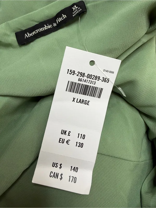 Abercrombie & Fitch A&F Satin Cowl Neck Draped Maci Dress Lush Green XL NEW $140 - Image 16