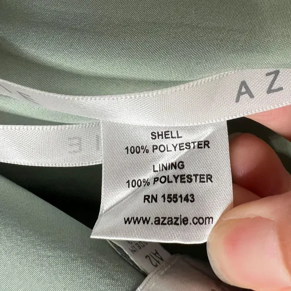 Azazie Agave Green Sheath Sweetheart Neckline Stretch Satin Dress Size 12 - Image 8
