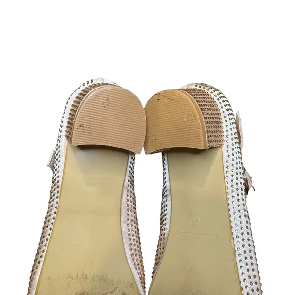 Badgley Mischka Shoes Womens Size 5 Ivory Block‎ Heel Mary Jane Rhinestone Dress - Image 9