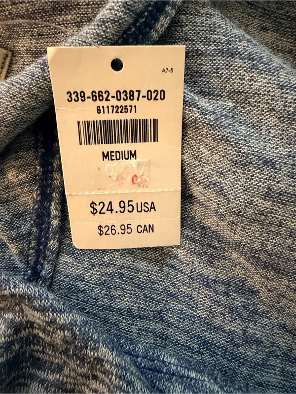 Hollister Blue Heathered Scoop Neck Cropped Split Back Tee NWT - Image 5