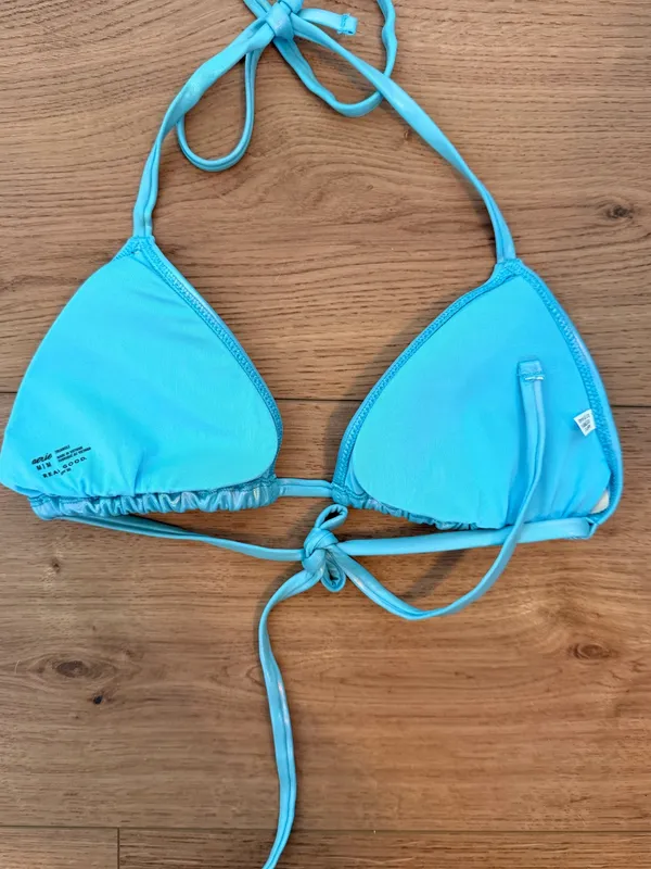 Aerie Blue Metallic Triangle Bikini Medium - Image 2