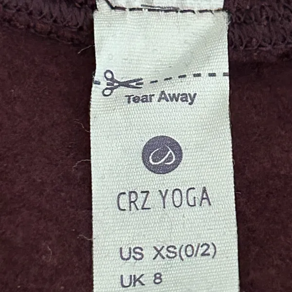 CRZ Yoga Fleece Lined Leggings Burgundy Purple Size XS - Image 10