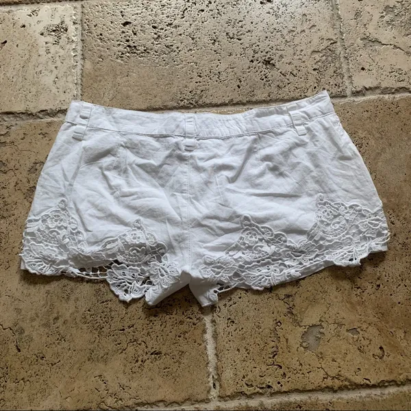 Lucky Brand Lace Trim Cotton Shorts 26 Eyelet White S - Image 7