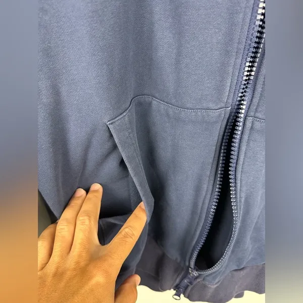 Nap Loungewear Full Zip Oversized Hoodie Sweatshirt Navy Blue‎ Women’s Sz XXS - Image 9