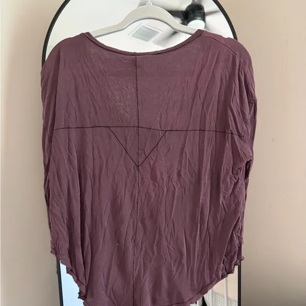 We The Free Long Sleeve Henley Top - Plum - Image 4