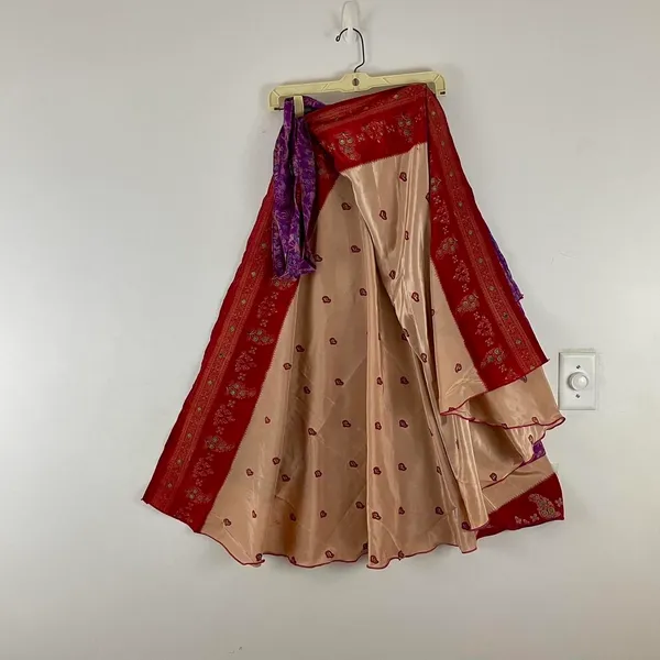 Reversible Maxi Wrap Skirt BINW718 Purple - Image 2
