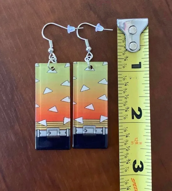 Handmade Earring Demon Slayer Anime Zenitsu Unisex Kawaii - Image 2