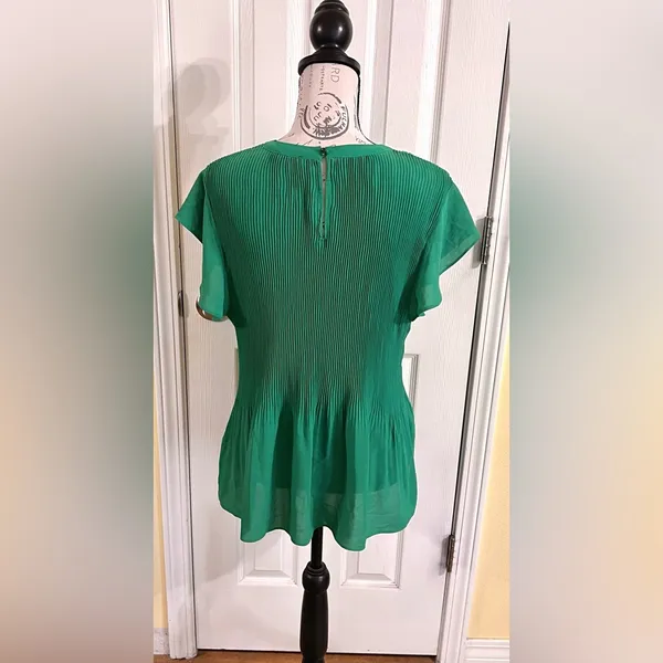 Adrianna Papell Pleated Flutter Sleeve Blouse - Image 3