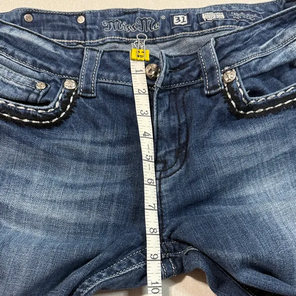 Miss Me Indigo Boot Cut Jeans with Studded Accents - Image 6