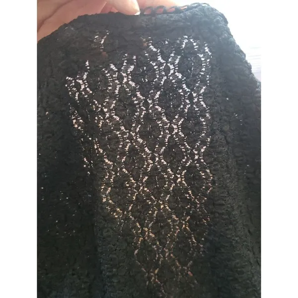 Free People Black Janey Lace Sheer Top Size S Boho Chic Dainty Fairy Festival - Image 8