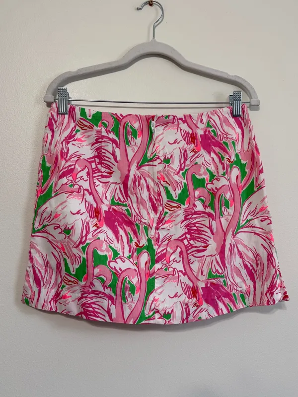 Lilly Pulitzer Marigold Pink Flamingo Colony Skort Women’s size 6 - Image 6