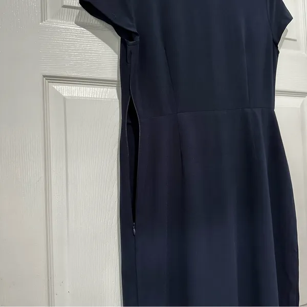 Banana Republic‎ Royal Blue Short Sleeve V-Neck Sheath Mini Work Dress Womens - Image 5