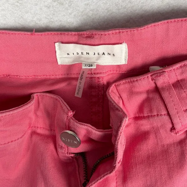 Risen Jeans Twill Jogger Pants Juniors 7/28 Pink RDP5242 Elastic Ankle Stretch - Image 3