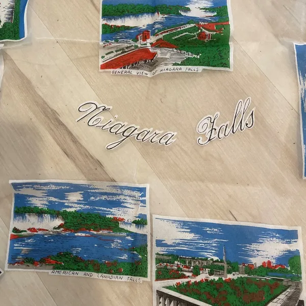 Vintage Canada Niagara Falls Sheer Scarf Made in Japan Souvenir 25" - Image 3