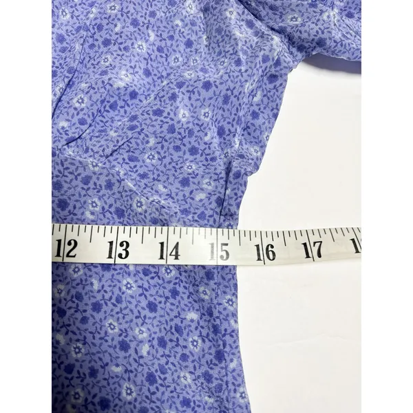 Realisation Par The Vivienne Blue Floral 100% Silk Midi Dress L - Image 14