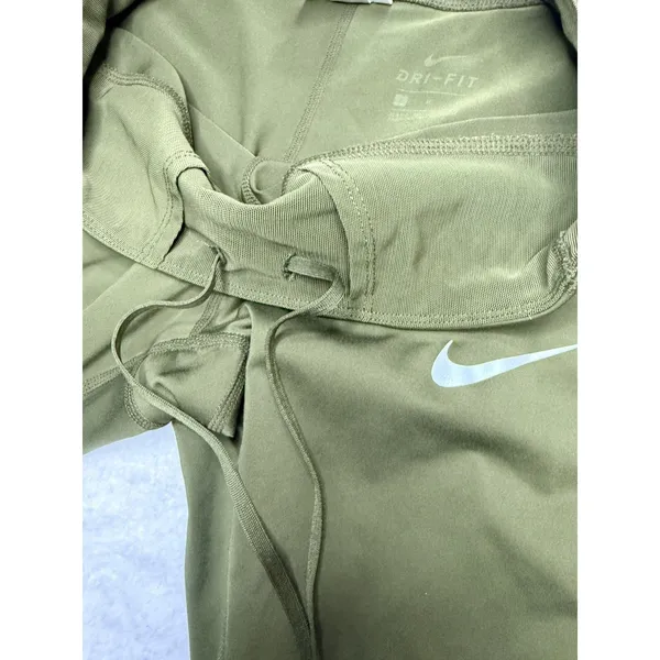 Nike Dri Fit Running Tights Womens Large Olive Green High Rise Reflective size S - Image 4