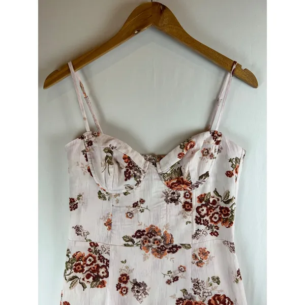 Brock Collection x‎ H&M Floral Bustier Mini Dress Pink Rose Linen Blend - Image 5