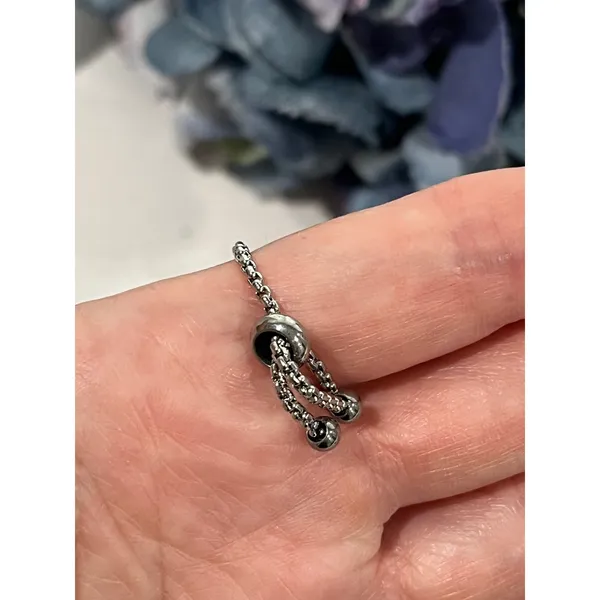 Adjustable‎ Initial J Ring Silver Tone Chain Fashion Jewelry - Image 3