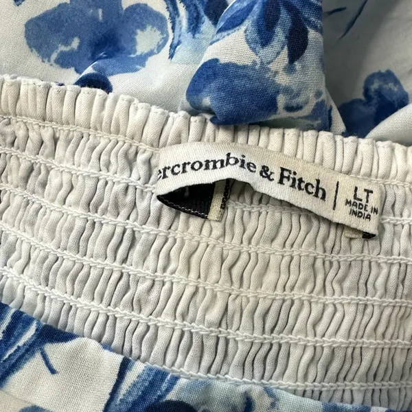 Abercrombie and Fitch Emerson Mini Dress Blue and White Floral Dress LT Large - Image 5