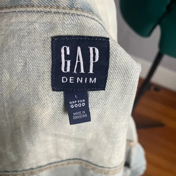 GAP Denim Gap 4 Good Bleached Jean Jacket Summer Festival Beach Indie Burnout L - Image 2