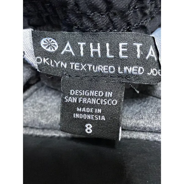 Athleta Brooklyn Textured Lined Women's Black Travel Jogger Sweat Pants Size 8 - Image 5