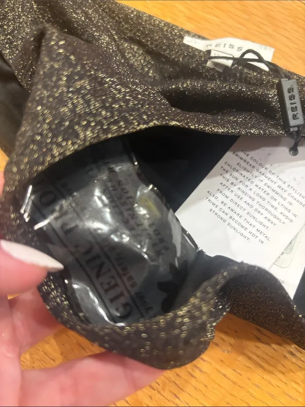 Reiss Shimmery Black Bikini Bottoms with Metallic Thread - Image 4