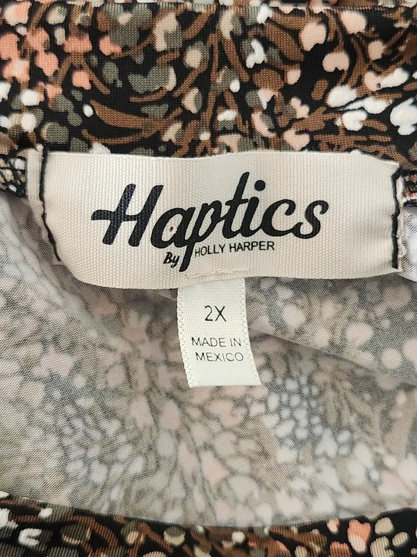 Haptics Textured Brown Floral Print Mini Dress Size 2X - Image 8