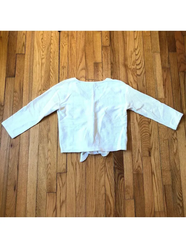 Madewell Texture & Thread EUC Women's Ivory Cream Tie Front Top Size S - Image 6