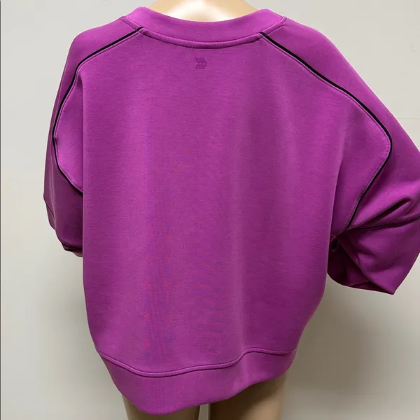 NWOT all in motion Purple Cropped Sweatshirt with Black Piping Accents size XXL - Image 7
