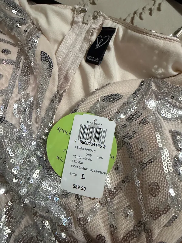 Silver Windsor Dress Sequin - Image 3