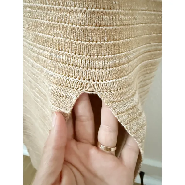 Torn by Ronny Kobo Darcey Snowy Knit Crochet Dress in Lark and White Medium - Image 11
