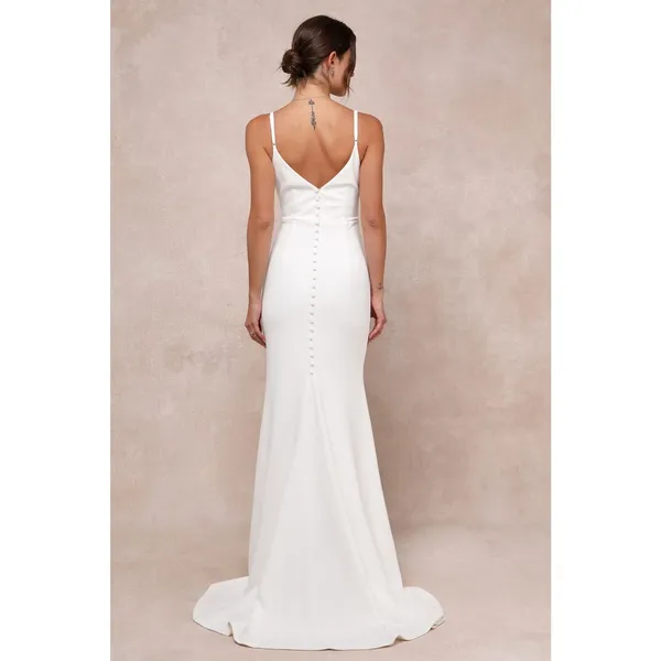 NWT Lulus Feeling of Forever White Sleeveless Mermaid Maxi Dress Wedding Bride M - Image 2