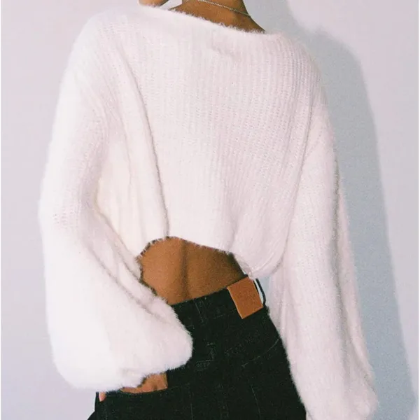 Princess Polly THE‎ HENRIK CROPPED SWEATER White - Image 3