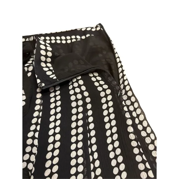 Uniform John Paul Richard Polka Dot Crepe Skirt 100% Silk Womens Size 10 - Image 4